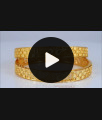 BR1899-2.6 Size Leaf Design Gold Imitation Bangles Bridal Wear