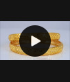 BR1901-2.4 Size One Gram Gold Kerala Bangle Bridal Wear Net Pattern