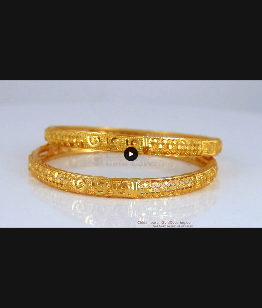 BR1904-2.4 Size Classic Gold Plated Designer Bangle Daily Wear Shop Online