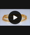 BR1921-2.6 Size Double Layer Gold Plated Bangles White Stones Jewelry
