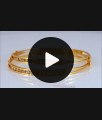 BR1921-2.4 Size Double Layer Gold Plated Bangles White Stones Jewelry