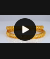 BR1925-2.10 Size One Gram Gold Bangles Flower Design Net Pattern