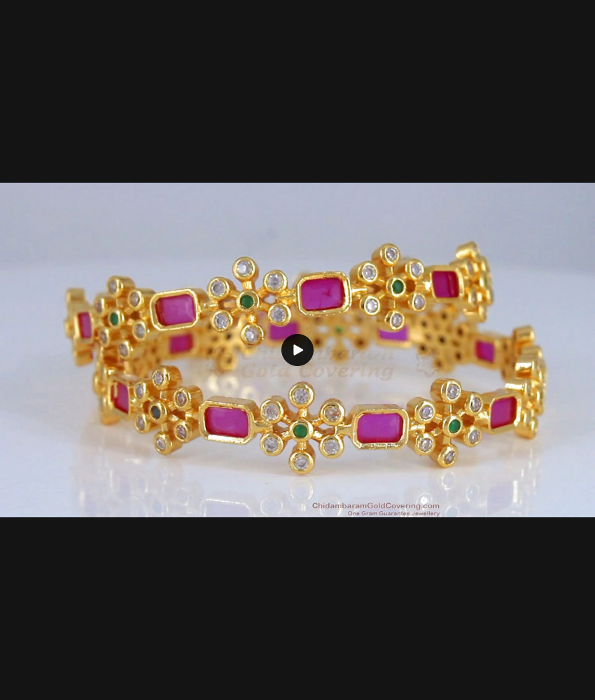 BR1945-2.6 Function Wear Multi Stone Gold Bangles Collection