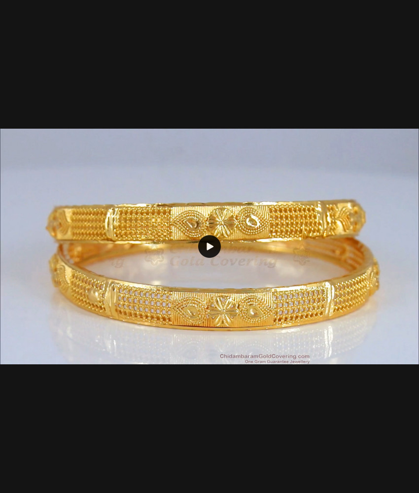 BR1957-2.4 Size Classic Gold Plated Bangle for Daily Use Buy Online