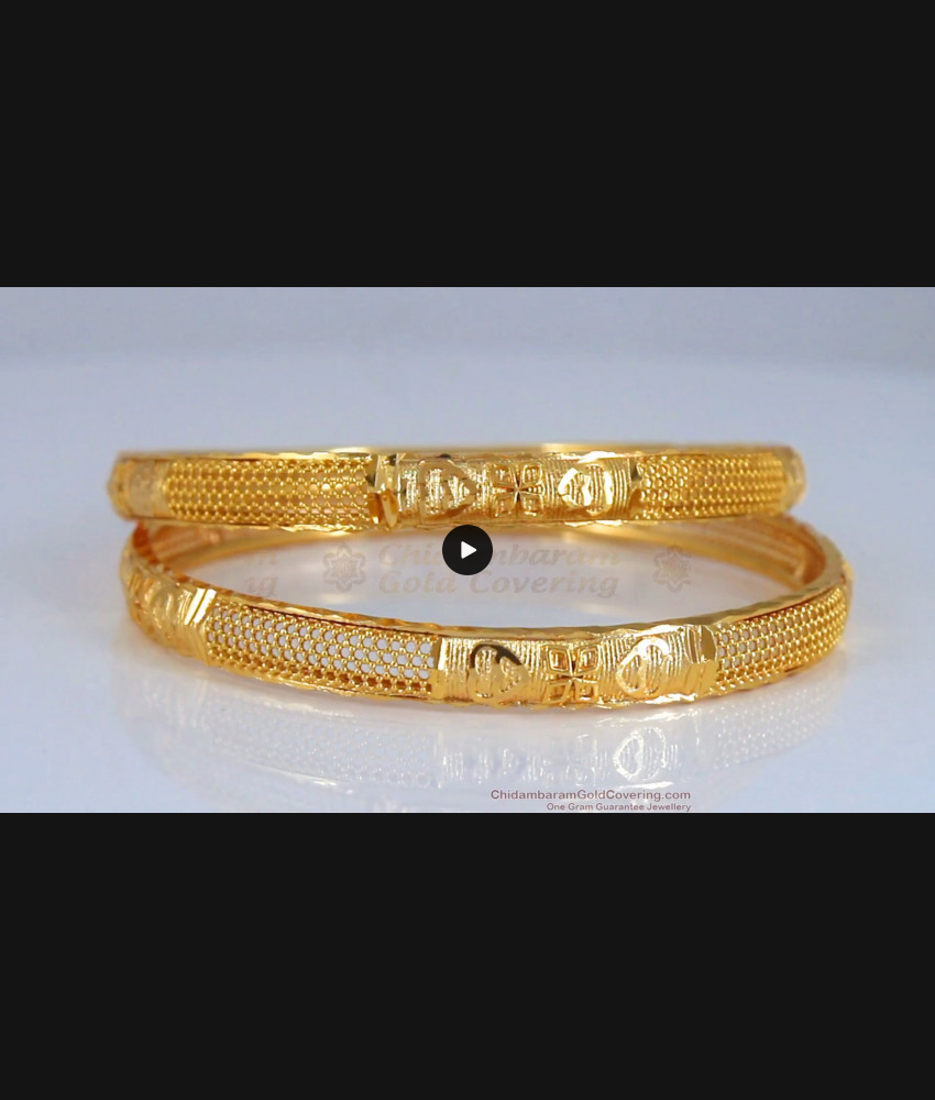 BR1958-2.10 Size One Gram Gold Bangles Collection for Daily Use