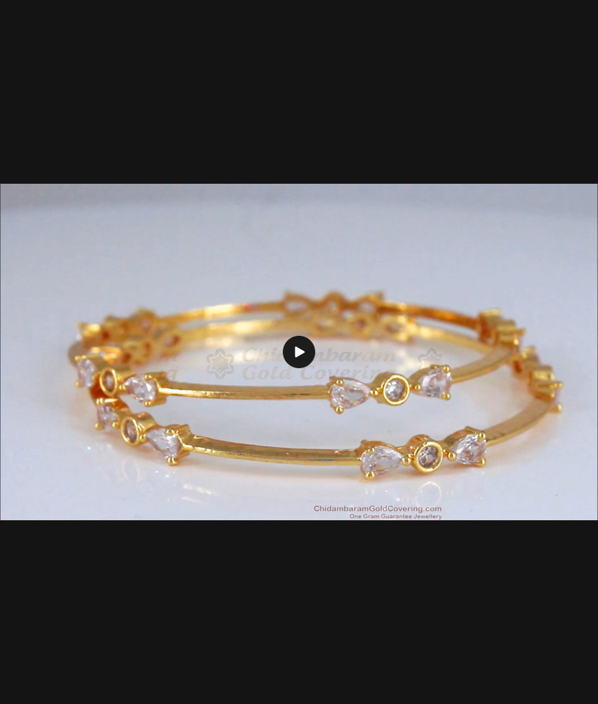 BR1967-2.8 Sparkling White Diamond Bangle Collections One Gram Gold Jewelry BR1967-2.8 Sparkling White Diamond Bangle Collections One Gram Gold Jewelry