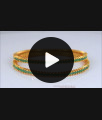 BR1969-2.10 Emerald Stone Gold Plated Bangle Collections For Function