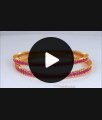 BR1970-2.4 Vibrant Full Ruby Stone 1 Gram Gold Bangle Collections Shop Online