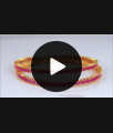 BR1970-2.6 Vibrant Full Ruby Stone 1 Gram Gold Bangle Collections Shop Online