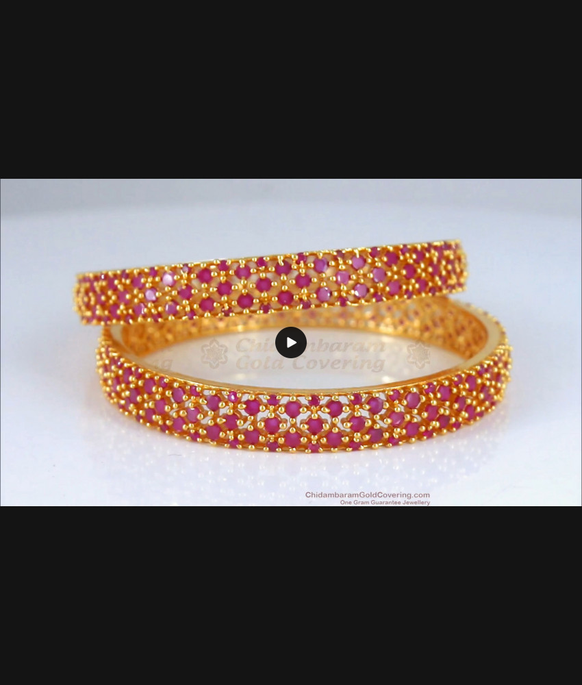 BR1972-2.6 Grand Bridal Set Full Ruby Bangles Party Wear Shop Online