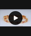 BR1973-2.6 Size One Gram Gold Bangle Stunning Ruby White Stone Design