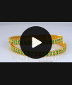 BR1975-2.4 Gorgeous Full Emerald Stone Gold Bangles Bridal Wear