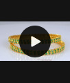 BR1975-2.6 Gorgeous Full Emerald Stone Gold Bangles Bridal Wear