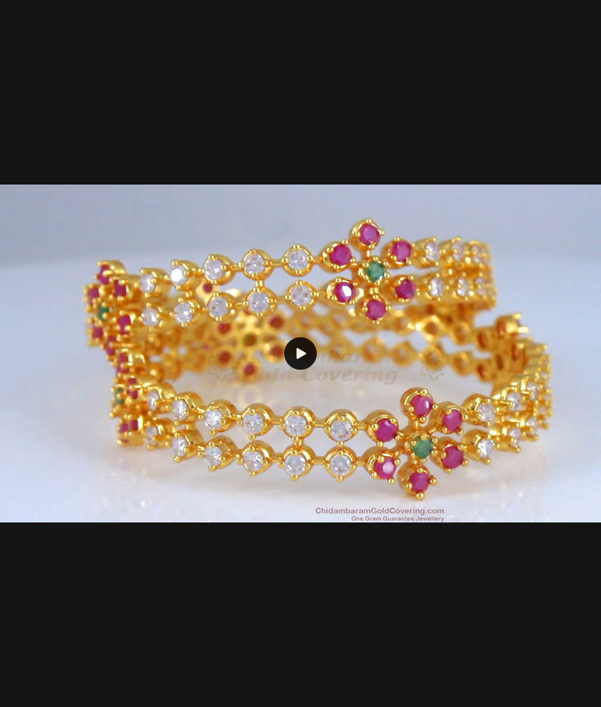 BR1984-2.8 Size Grand Bridal Bangles Set Collections with Semi Precious Stones