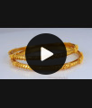 BR1986-2.8 Size Handmade 2 Gram Gold Bangle Bridal Wear For Women