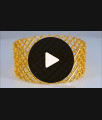 BR1991-2.10 Size Single Kada Real Gold Plated Bangle Broad Design Bridal Wear