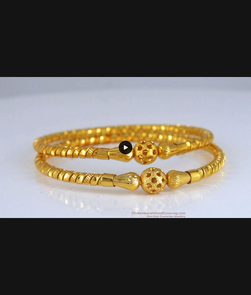 BR1996-2.10 Size One Gram Gold Bangle Spiral Design Shop Online