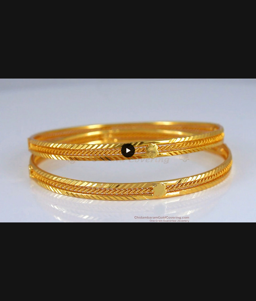 BR1999-2.10 Size Simple Daily Wear Gold Plated Bangle For Women