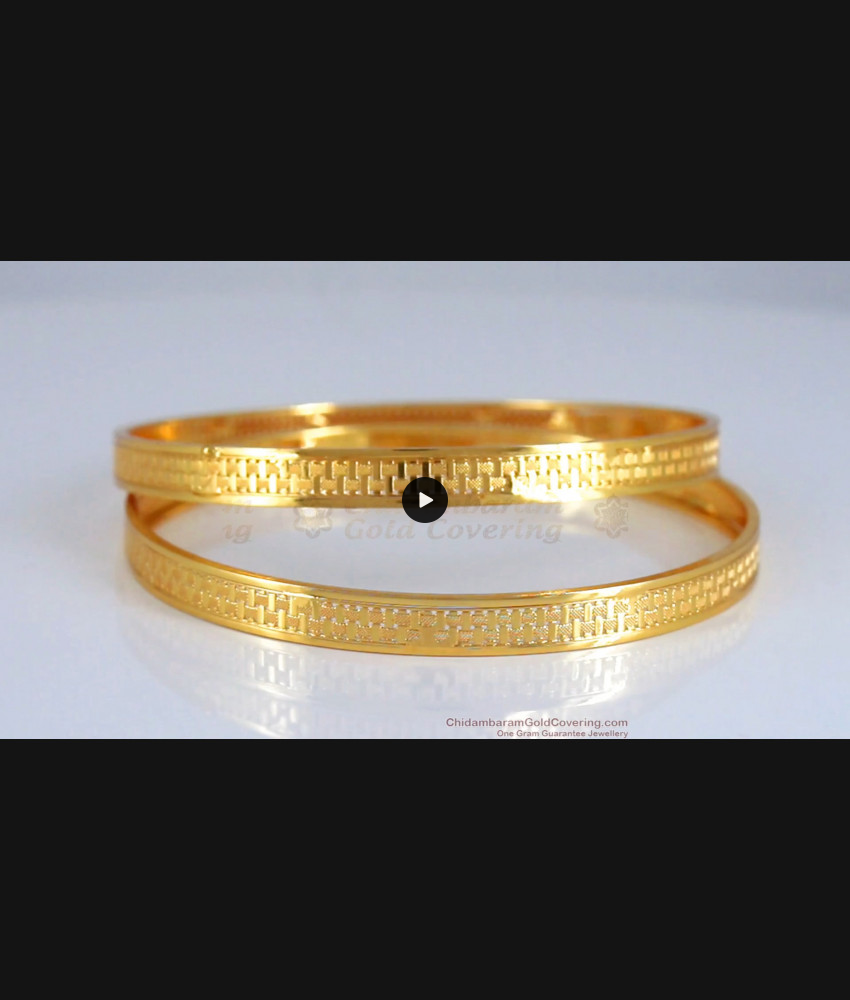 BR2012-2.8 Size One Gram Gold Bangles Box Design Shop Online