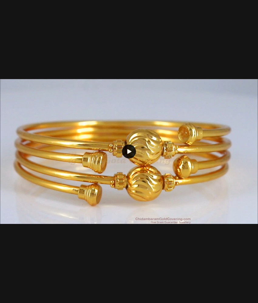 BR2023-2.8 Latest One Gram Gold Bangles Balls Design 3 Layer