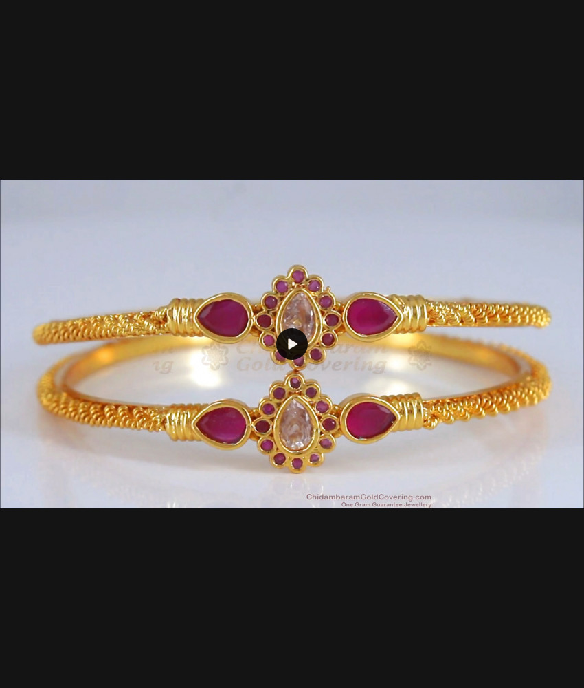 BR2037-2.8 Size Kapu Type 1 Gram Gold Bangles Design