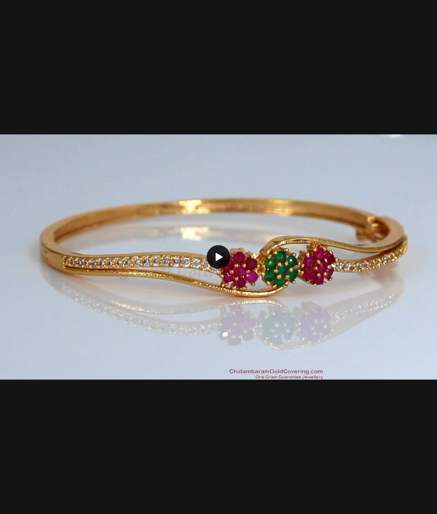 Ruby Emerald Gold Bracelet Designs For Marriage Collections Online BRAC243