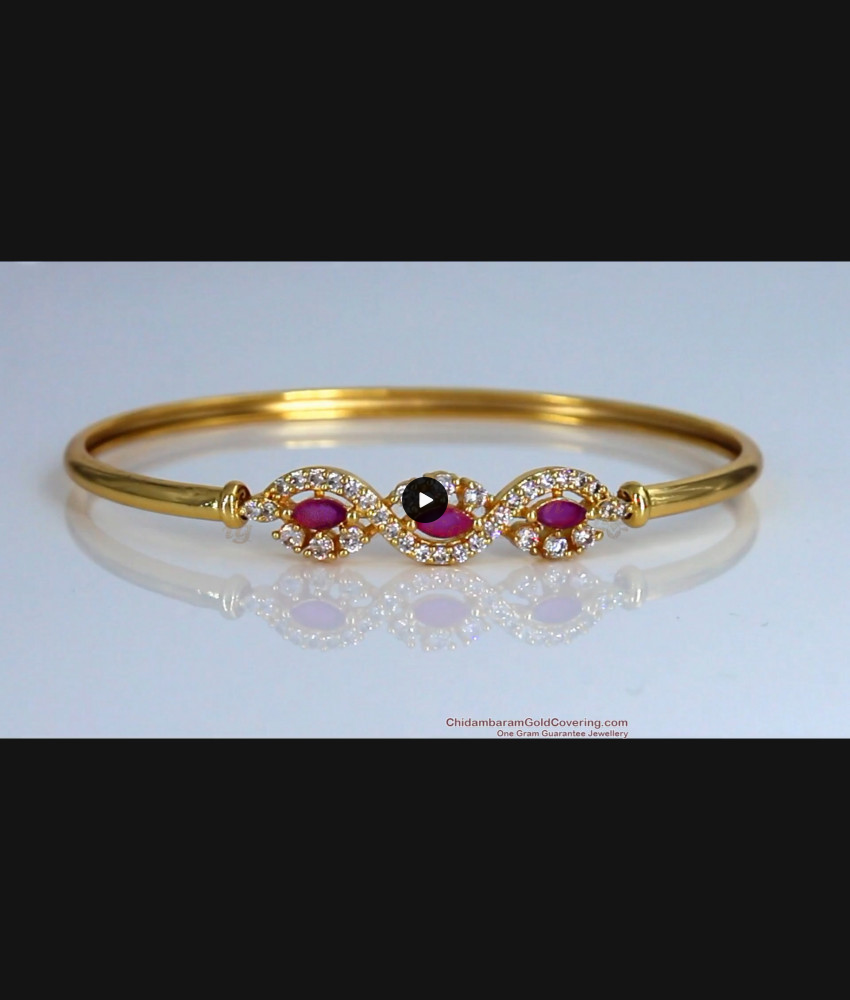 Ruby Diamond Gold Bracelet Designs For Marriage Collections Online BRAC251