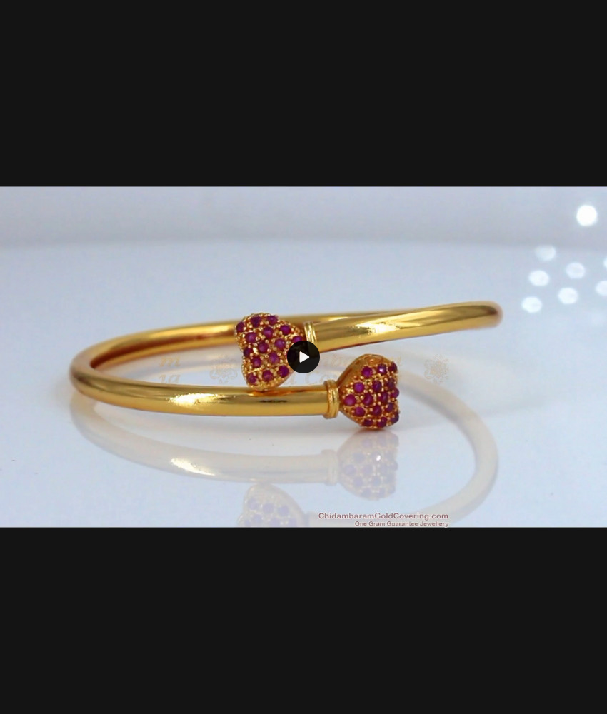 One Gram Gold Bracelet With Full Ruby Stone Collection BRAC291