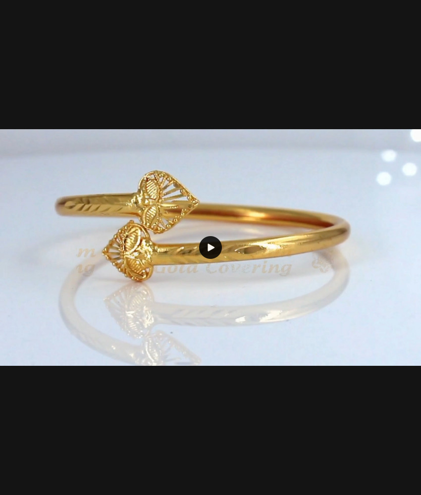Leaf Pattern Design Plain Gold Bracelets for Daily Office | College Wear BRAC294 Leaf Pattern Design Plain Gold Bracelets for Daily Office | College Wear BRAC294