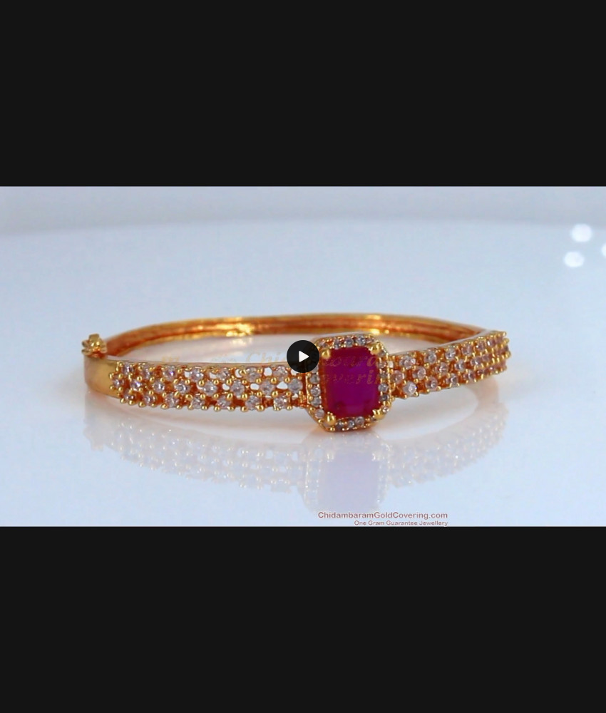 Stunning Ruby Stone Open Type Gold Bracelet For Girls BRAC302