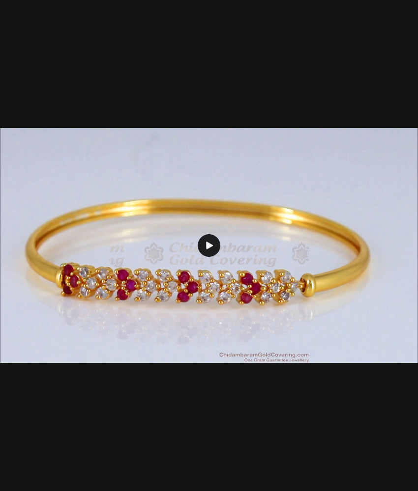 Stunning Ruby White Stone Gold Bracelets For Women BRAC348 Stunning Ruby White Stone Gold Bracelets For Women BRAC348