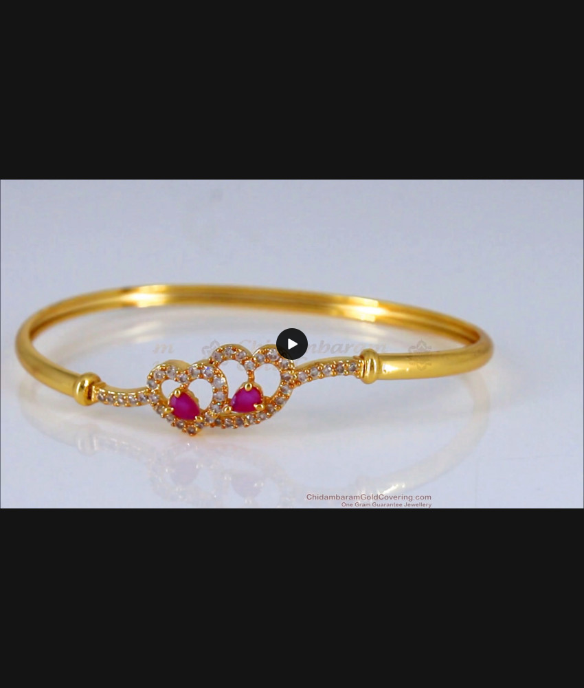 Gorgeous Double Heart Gold Open Type Gold Bracelet Designs BRAC351 Gorgeous Double Heart Gold Open Type Gold Bracelet Designs BRAC351