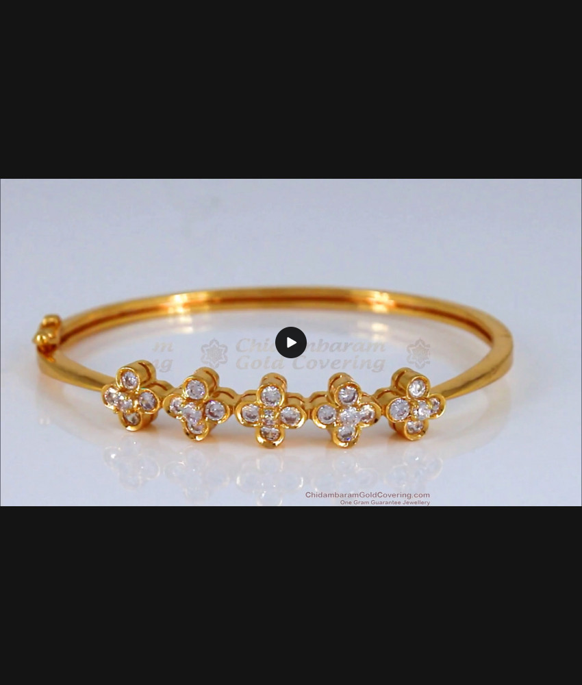 Elegant Full White Stone Gold Bracelets For Women BRAC356