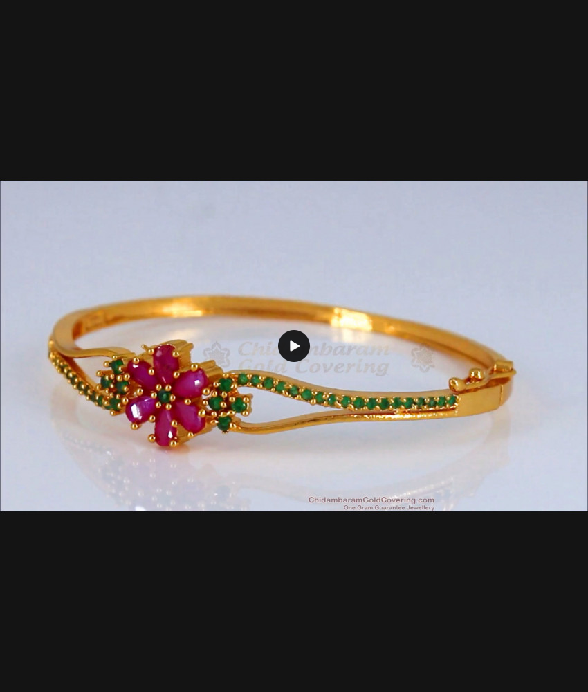 MultiStone Ruby Emerald Gold Bracelets For Party Wear BRAC359