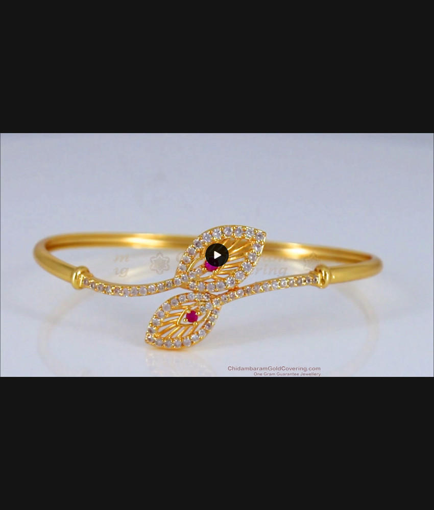 Unique Design Ruby White Stone Gold Bracelets For Women BRAC360