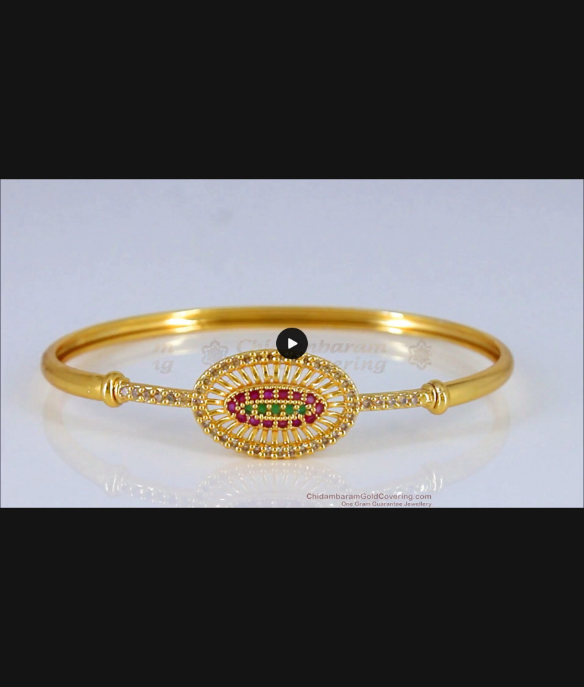 Impressive Oval Shape Multi Stone Gold Bracelets For Women BRAC362