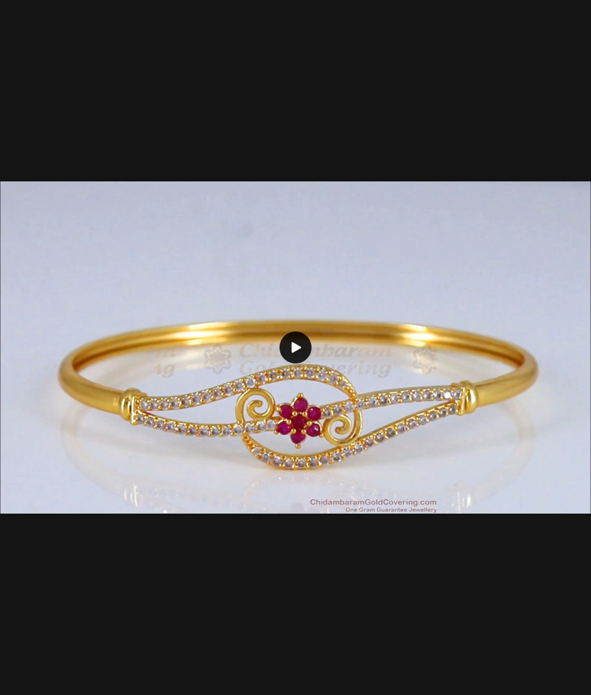  Ruby White Stone Gold Bracelets For Womens Online Collections BRAC366
