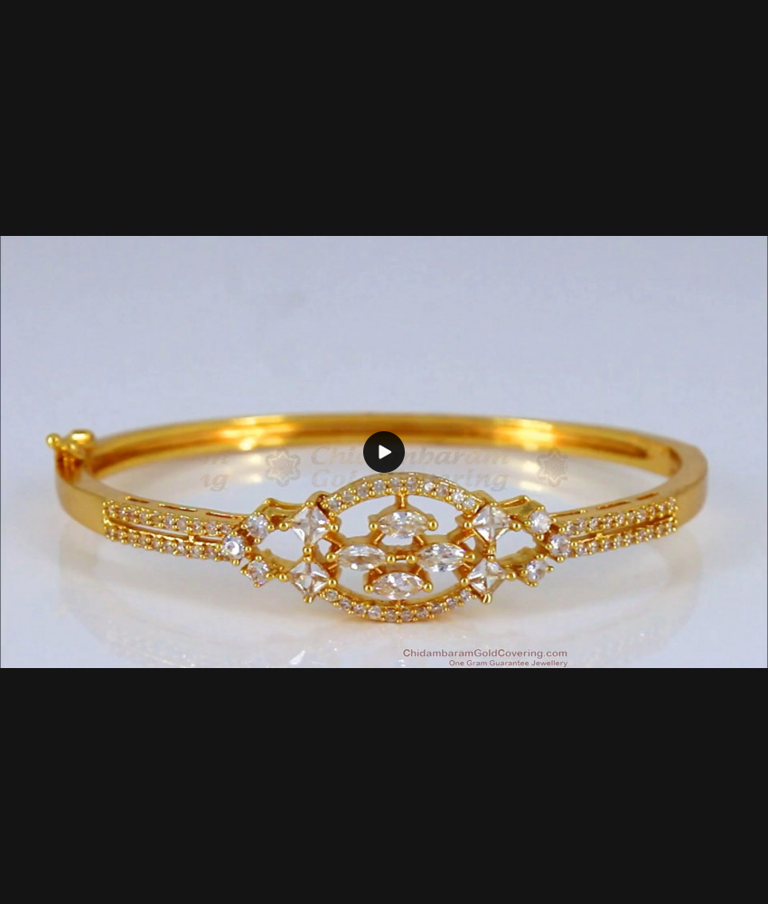 New Model Full White Stone Gold Bracelets For Party Wear BRAC370 New Model Full White Stone Gold Bracelets For Party Wear BRAC370