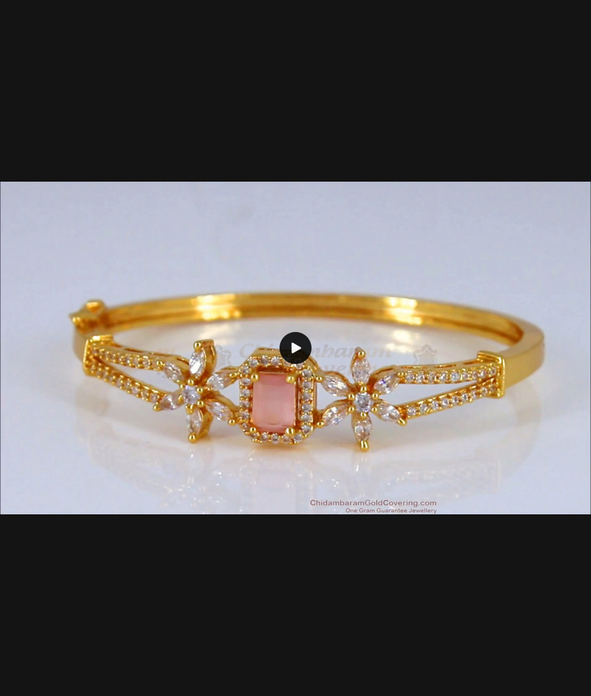 Pretty Pelican Pink Stone Gold Bracelets For Wedding Collections BRAC372