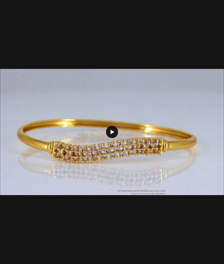 Full Diamond Stone Design Gold Bracelet For Party Wear BRAC391