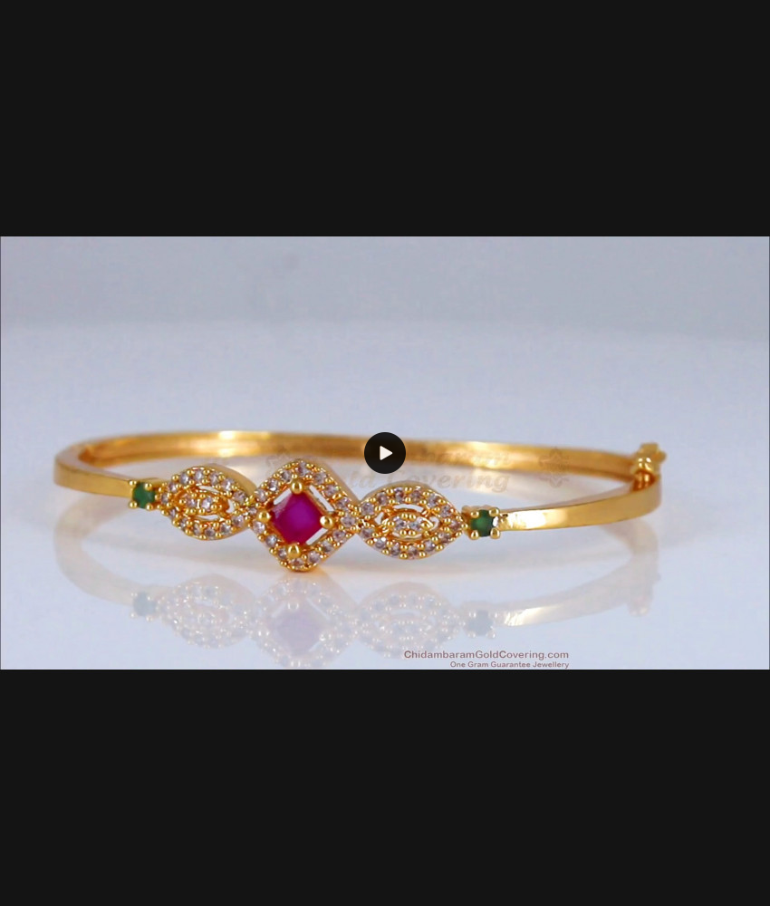 Gold Plated Bracelets With Precious Stone Jewelry For Party Wear BRAC399