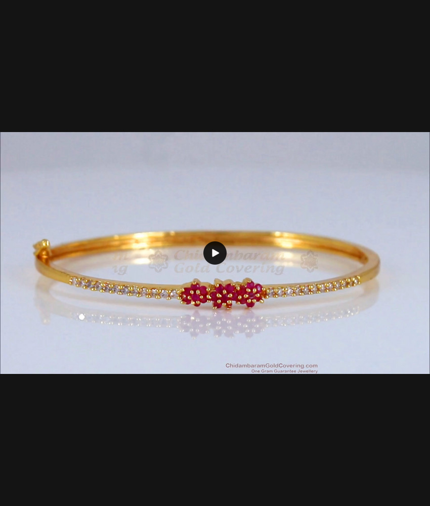 New Design Ruby White Stone Gold Bracelet For Womens BRAC408