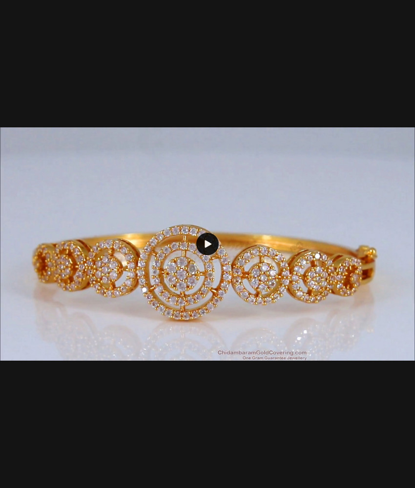 Stunning Full White Stone Open Type Gold Bracelet BRAC480