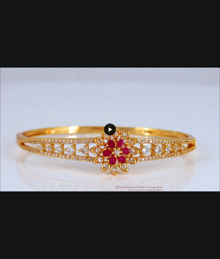 Elegant Ruby Stone Open Type Gold Bracelet Collections BRAC484