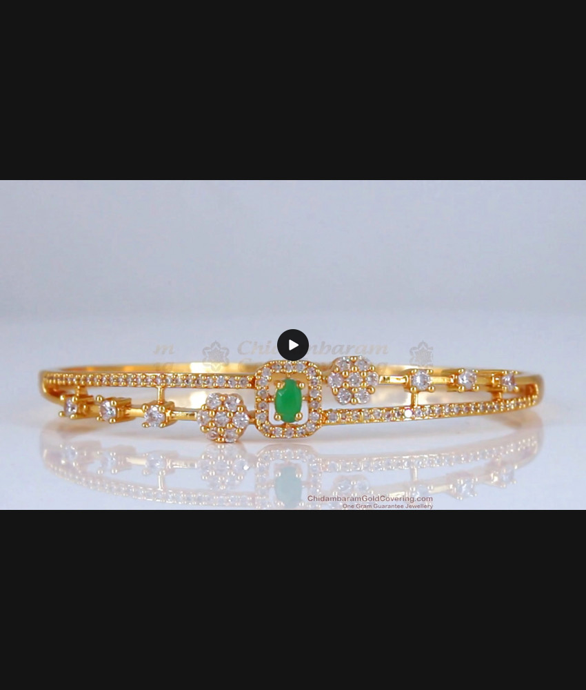 Elegant Emerald Stone Gold Bracelet Lock Type BRAC531