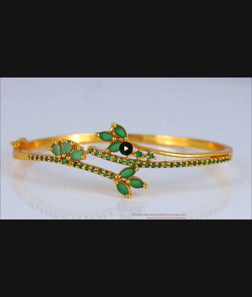 Full Emerald Gold Plated Open Type Bracelet Womens Fashion BRAC562