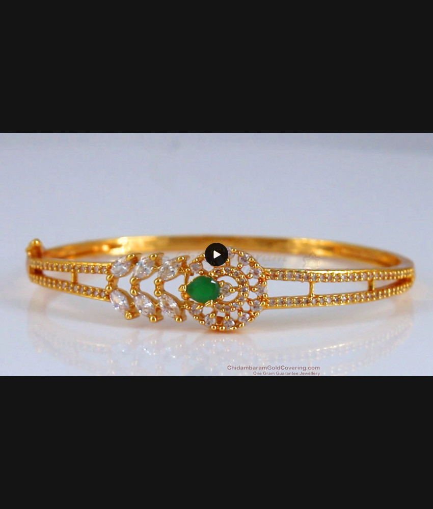 One Gram Gold Plated Bracelet Emerald Cz Stone Womens Fashion BRAC572