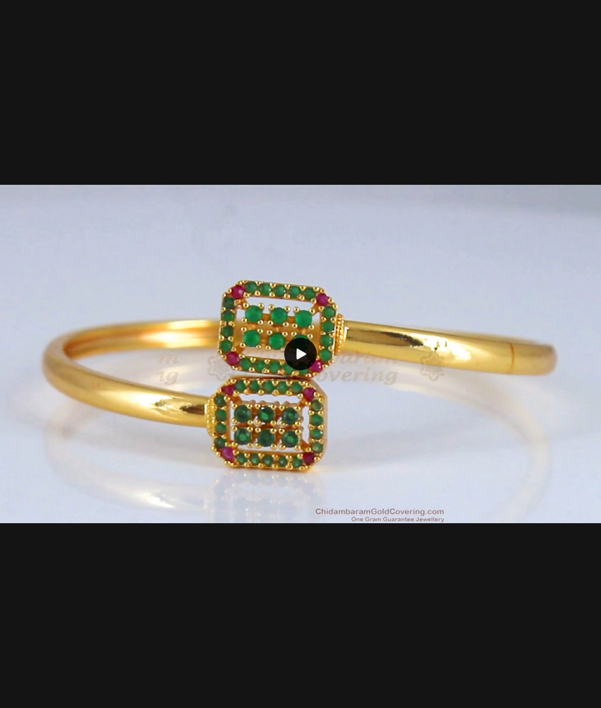 Elegant One Gram Gold Bracelet Emerald Stone Womens Fashion BRAC576