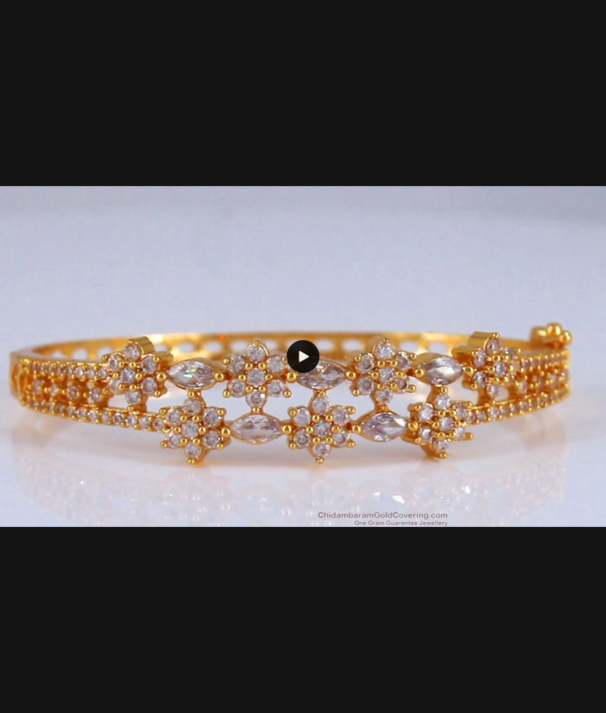 Glittering White Stone Imitation Gold Bracelet Shop Online BRAC579