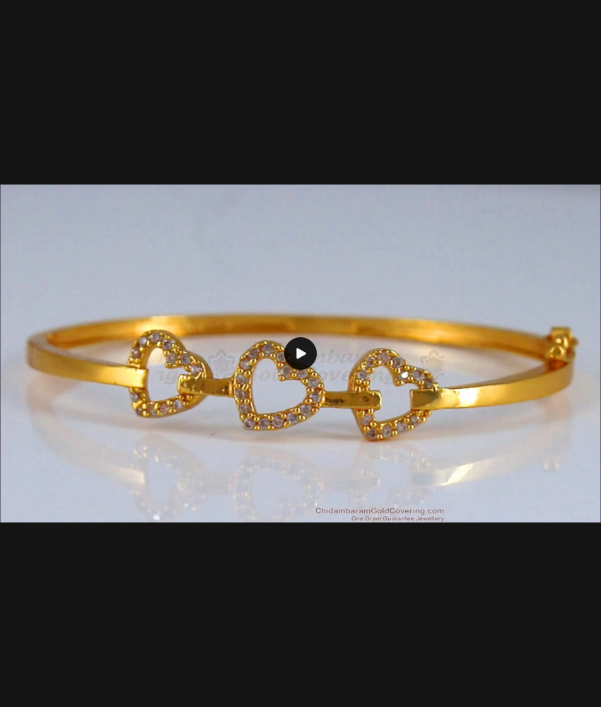 Beautiful White Gemstone Gold Bracelets Heart Design Buy Online BRAC593